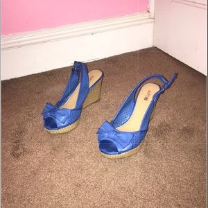 Blue Wedge Heels